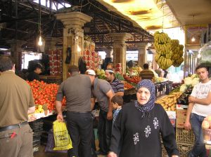 The busy souk in Bethlehem