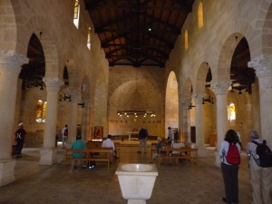 Inside the Church of the Multiplication of Loaves and Fishes at Tagbha